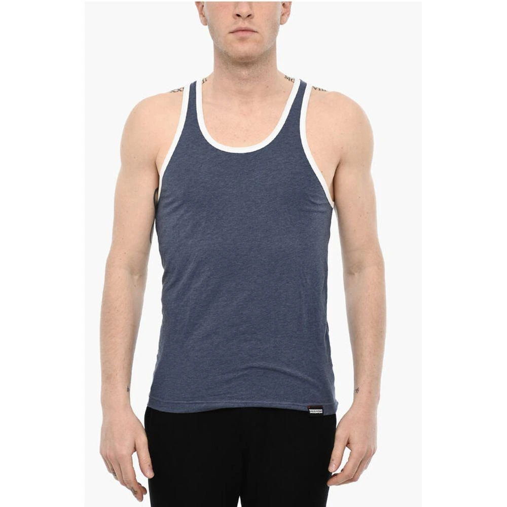 DSQUARED2 Dsquared² Cotton Underwear Tank Top With Contrasting Men's Trim 1