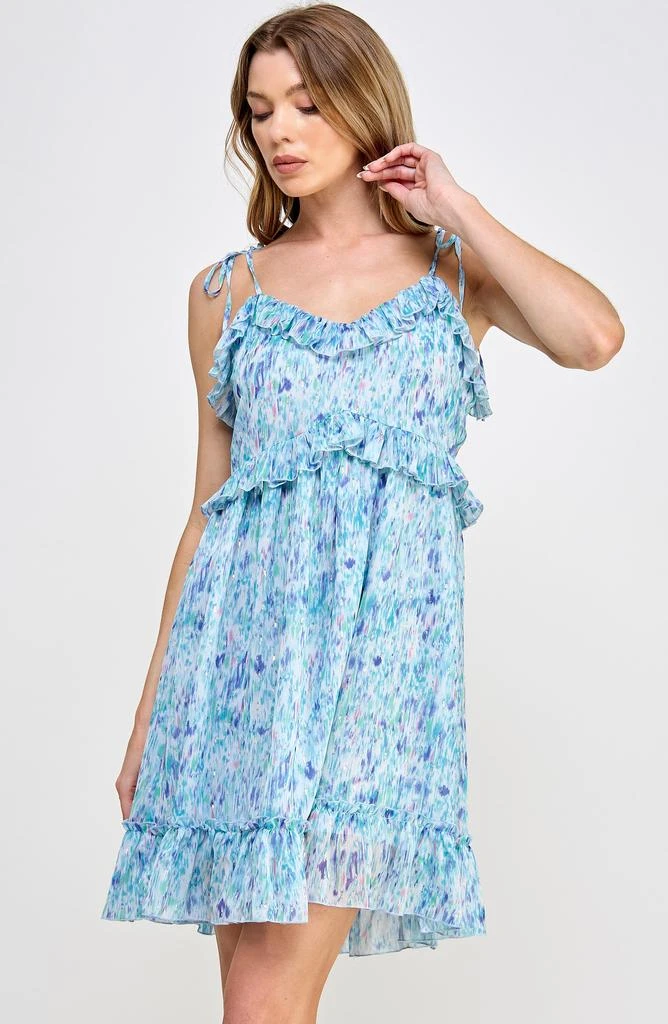 KOKO + MASON Sleeveless Ruffle Floral Print Minidress 4