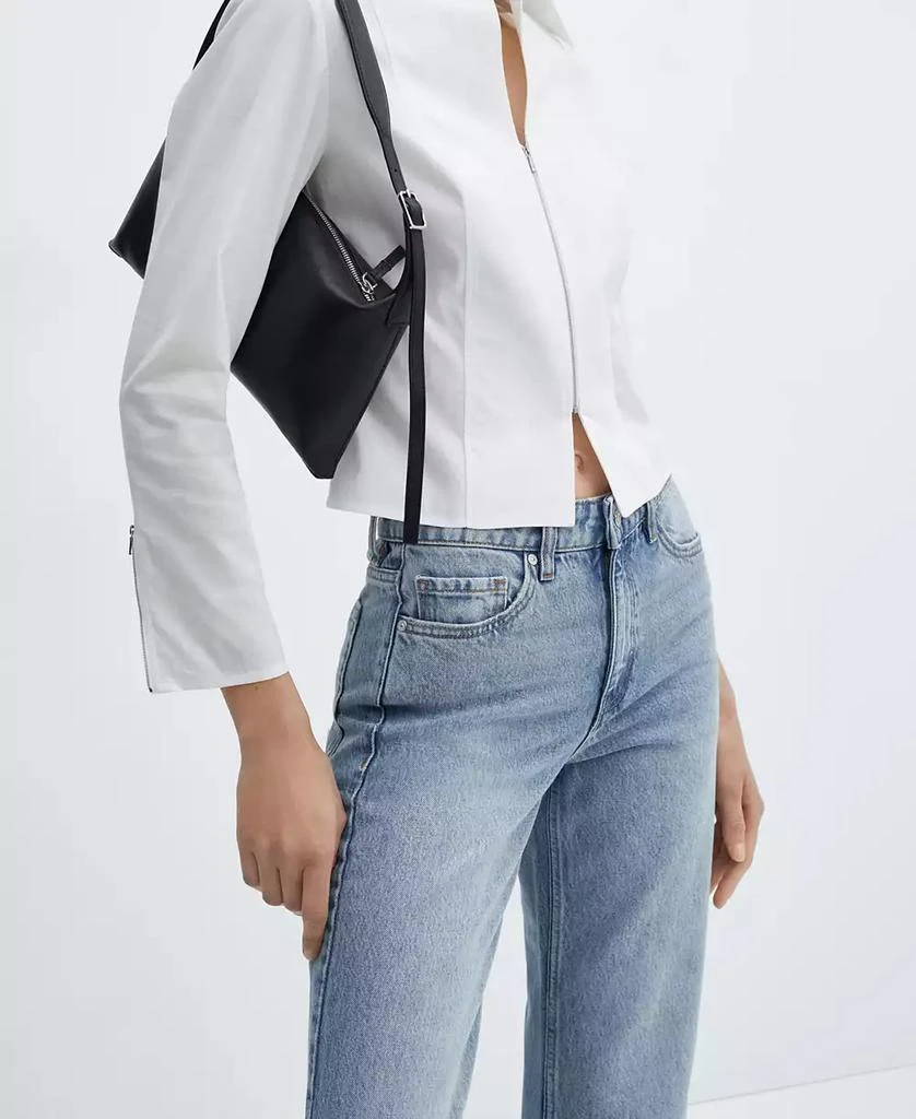 Mango Women's Straight-Fit Cropped Jeans 4