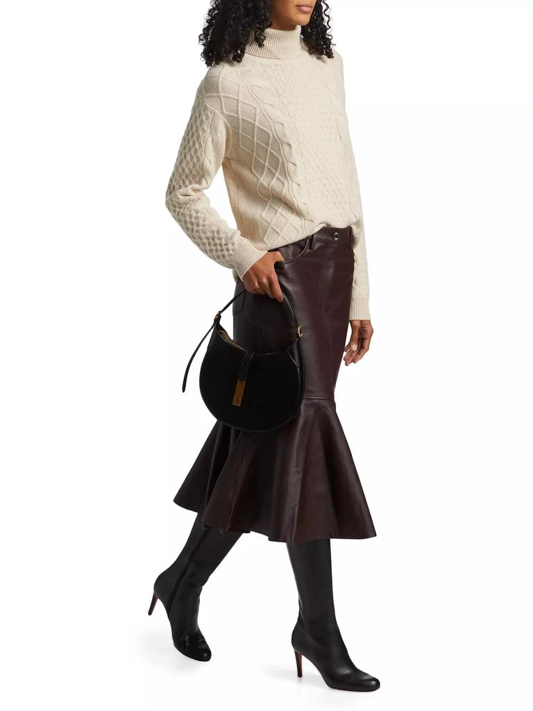Reiss Atelier Luella Leather Flounce Skirt 2
