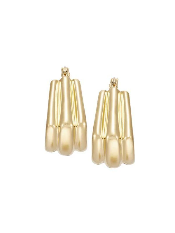 Saks Fifth Avenue Gos 14K Goldplated Sterling Silver Triple Rows Hoop Earrings 1