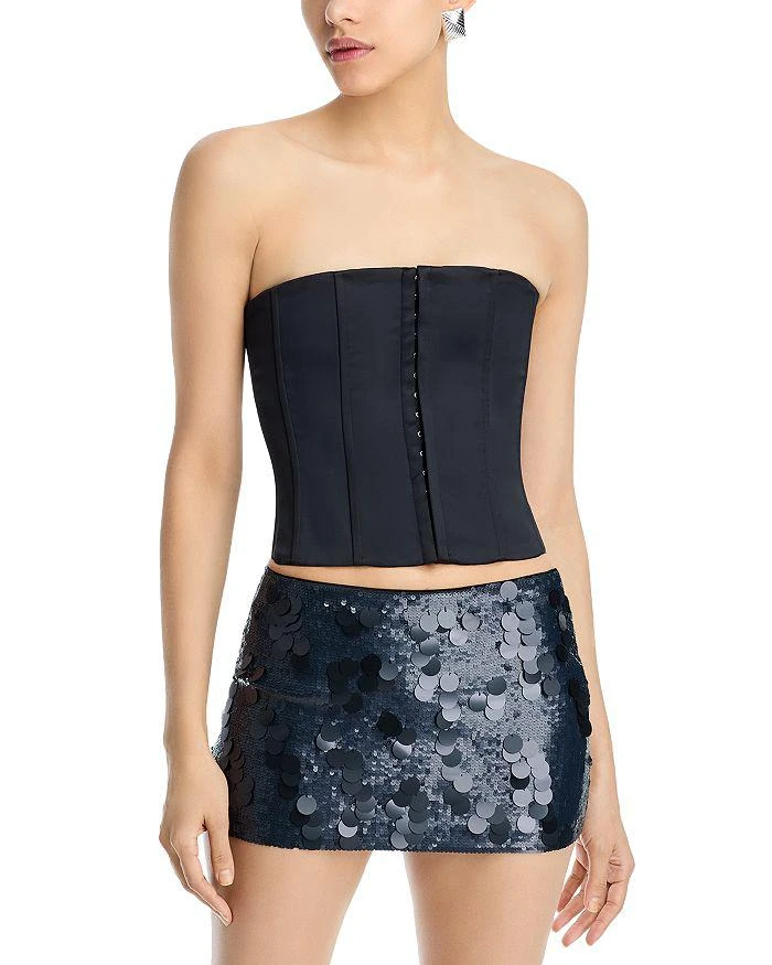Danielle Guizio Satin Corset Top 1