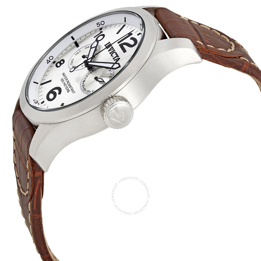 Invicta I Force Multi-Function Silver Dial Brown Leather Men's Watch 0765