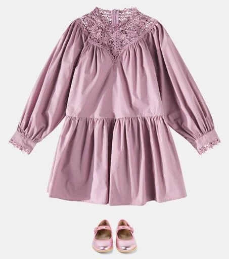 Petite Amalie Appliqué cotton poplin dress 2