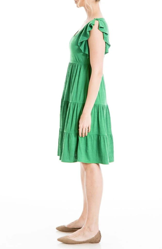 Max Studio Ruffle Cap Sleeve Tiered Jersey Babydoll Dress 5