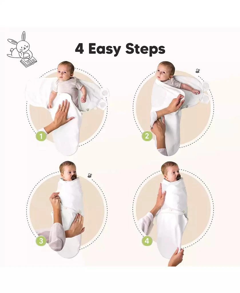 KeaBabies 3-Pack Organic Baby Swaddle Sleep Sacks with Knot Hats, Newborn Baby Swaddles Wrap 0-3 Months, Ergonomic Wearable Blanket 3