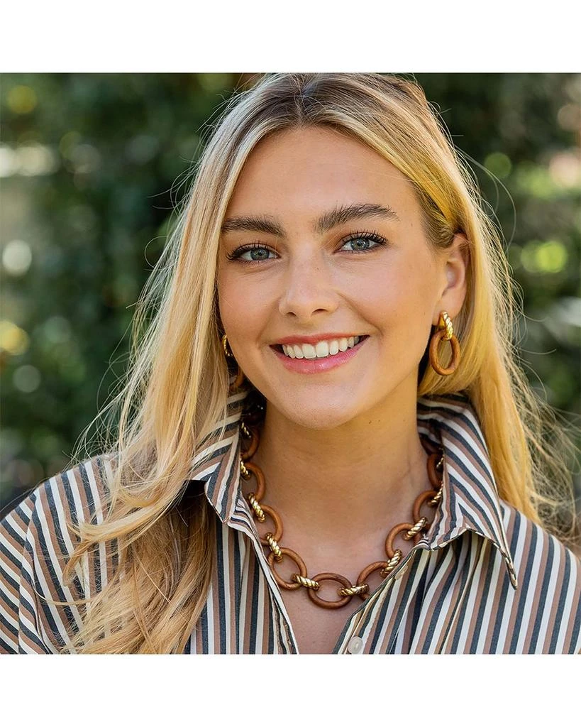 Capucine De Wulf Earth Goddess Teak Link Drop Earrings 4