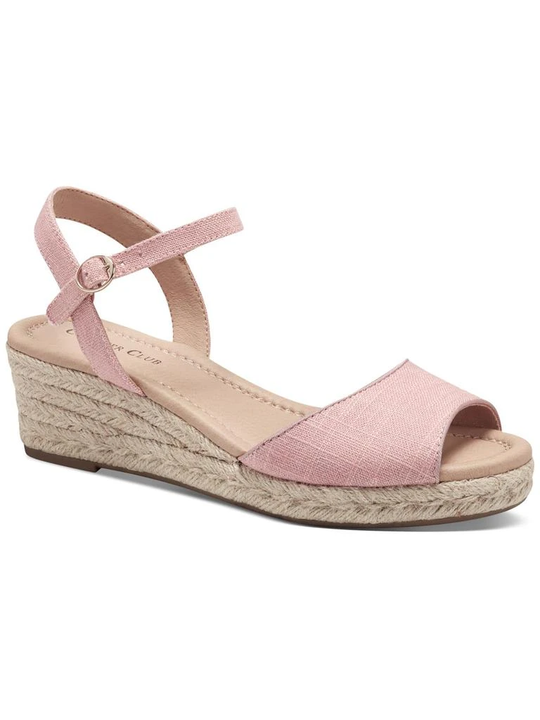 Charter Club Luchia Womens Canvas Buckle Wedge Sandals 7