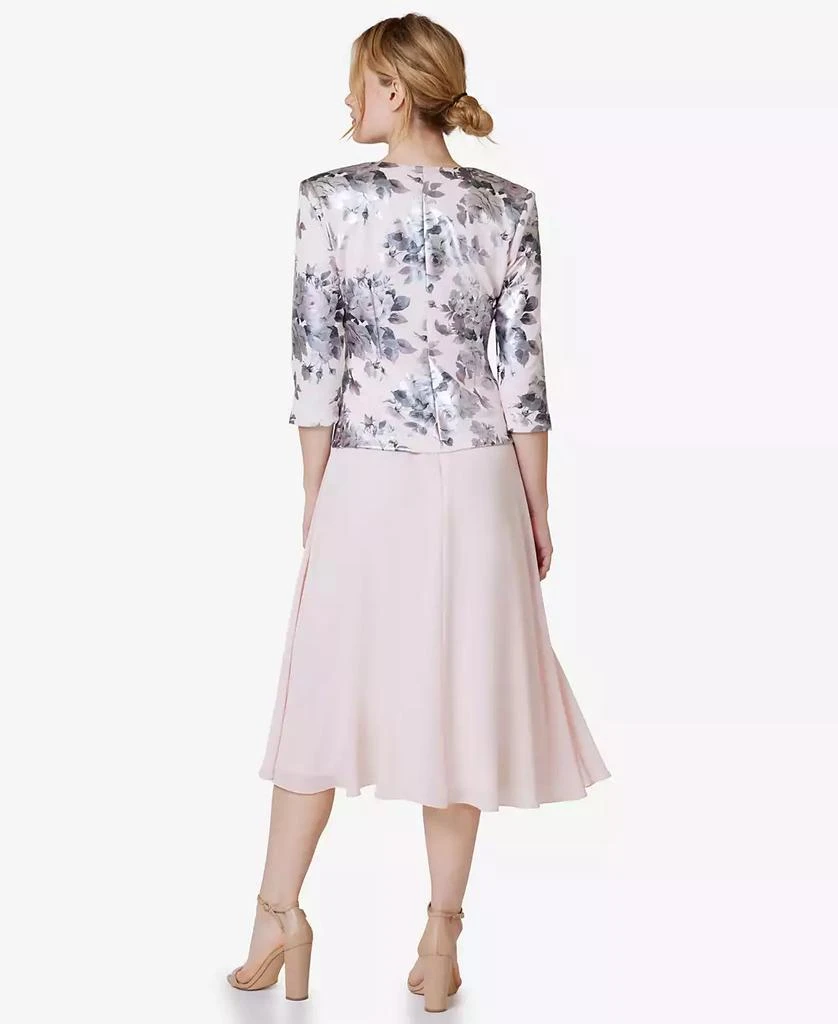Jessica Howard Women's 2.Pc Floral-Print 3/4-Sleeve Jacket & Sleeveless Midi Dress 4