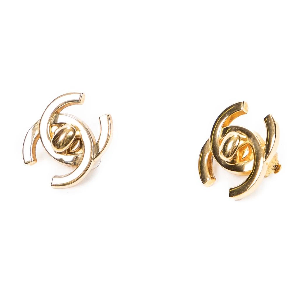 Chanel CC Turn Lock Clip On Earrings 2