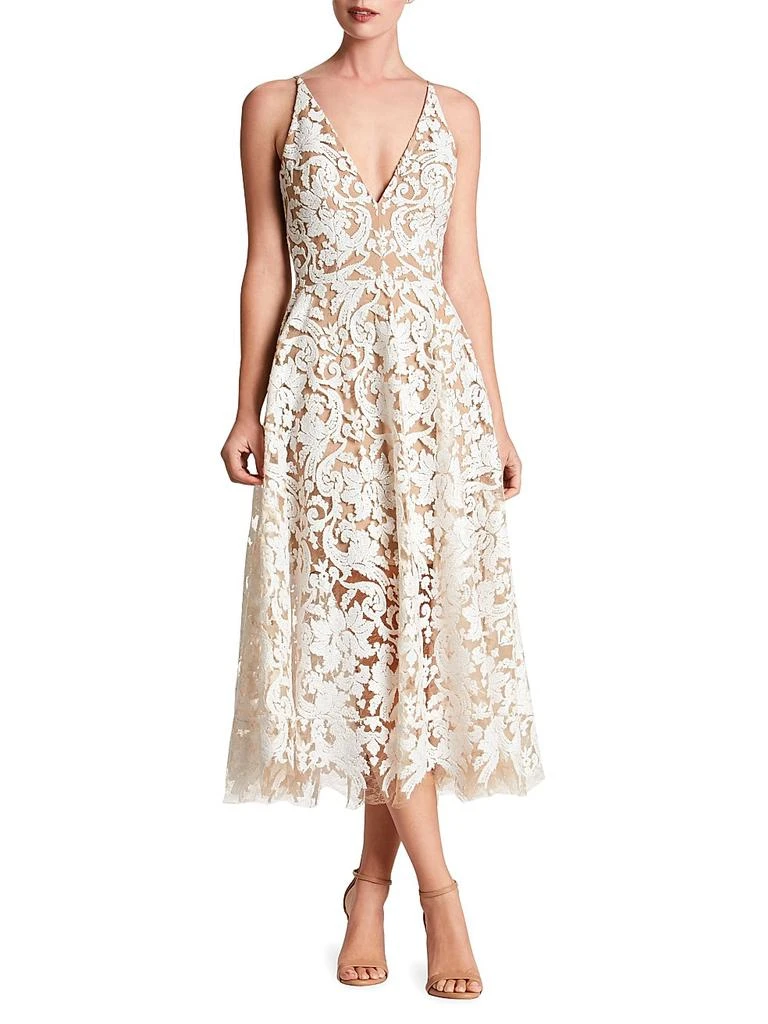 Dress The Population Blair Sleeveless Sequin Lace Midi Dress 2