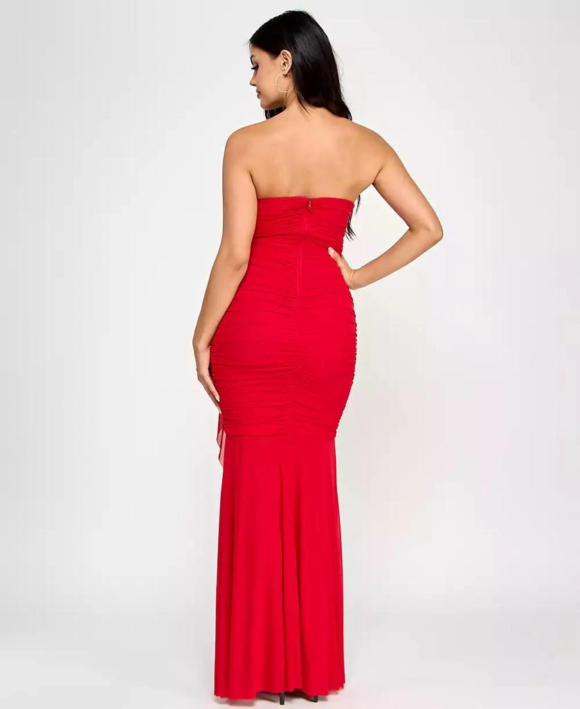 BCX Juniors' Power-Mesh Sweetheart Center-Slit Dress, Created for Macy's 2