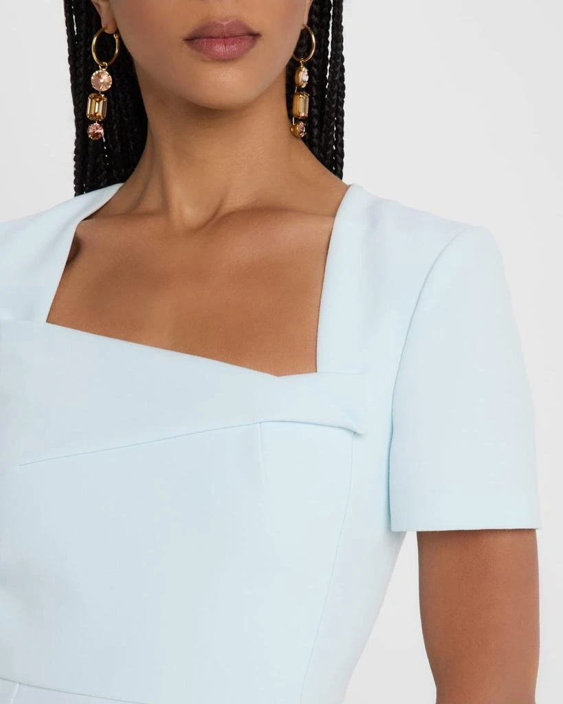 ROLAND MOURET Asymmetric Neckline Belted Crepe Midi Dress 5