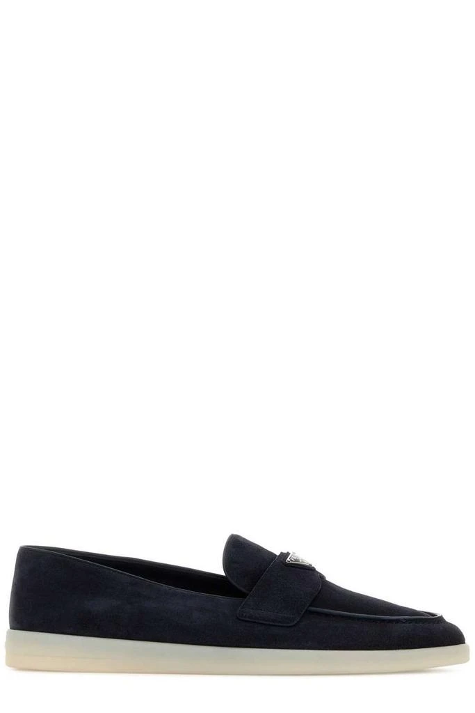 Prada Prada Logo Plaque Almond Toe Loafers 1