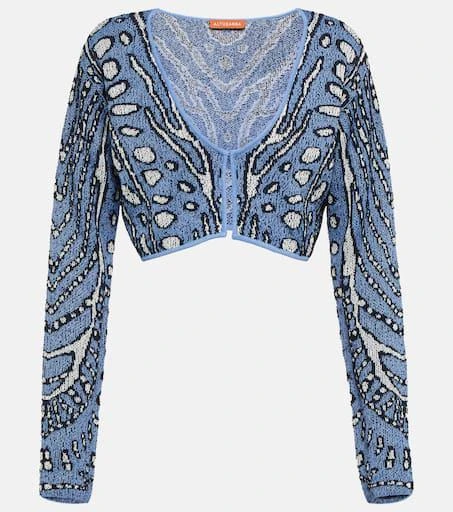 Altuzarra Damisi jacquard knit cropped cardigan 1