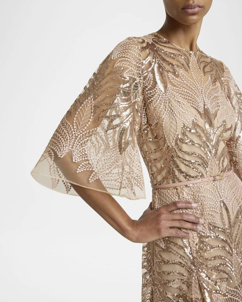 Elie Saab Sequin Embroidered Tulle Midi Dress 5