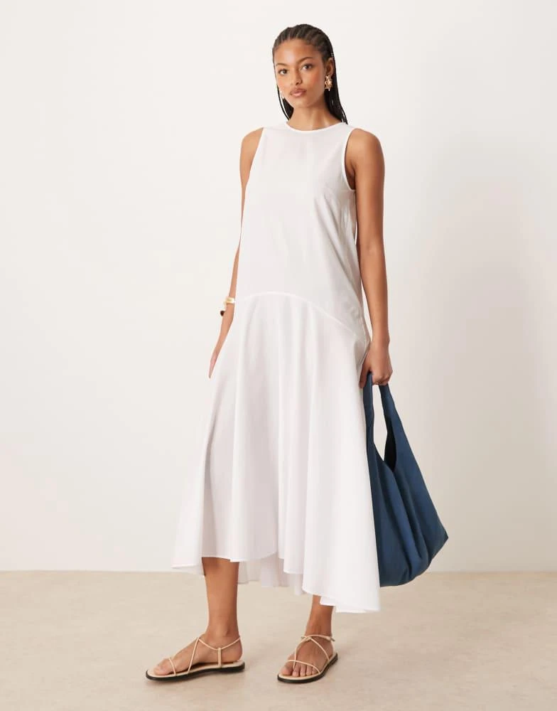 ASOS DESIGN Tall sleeveless drop waist maxi dress in white  On Sale Now  with Up to 57% Off | Discover Exclusive Deals & Savings at BeyondStyle   Authentic ASOS Home|women with