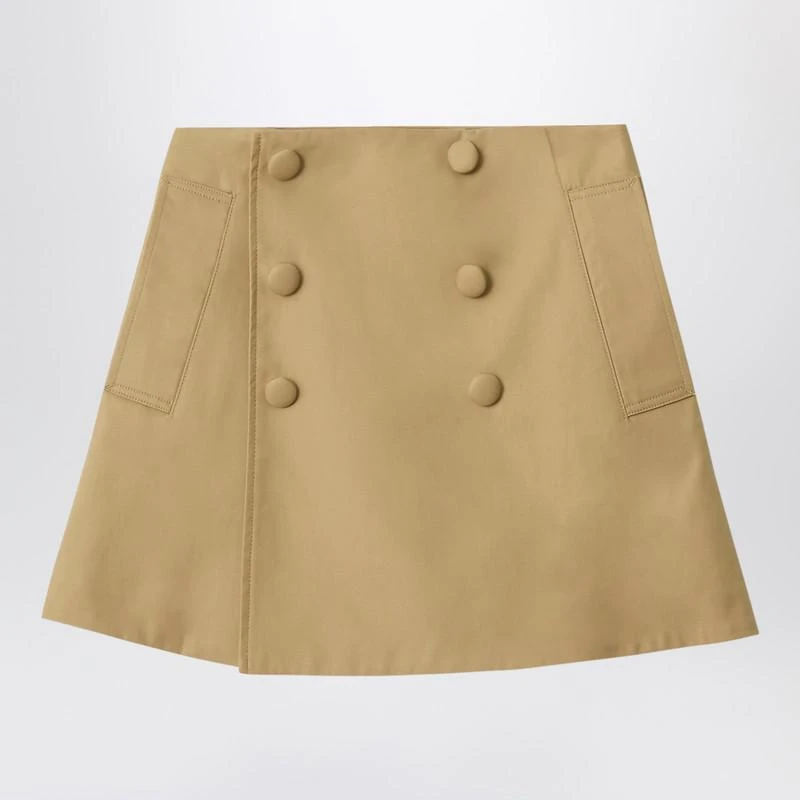 Burberry Sand-colored cotton trench skirt