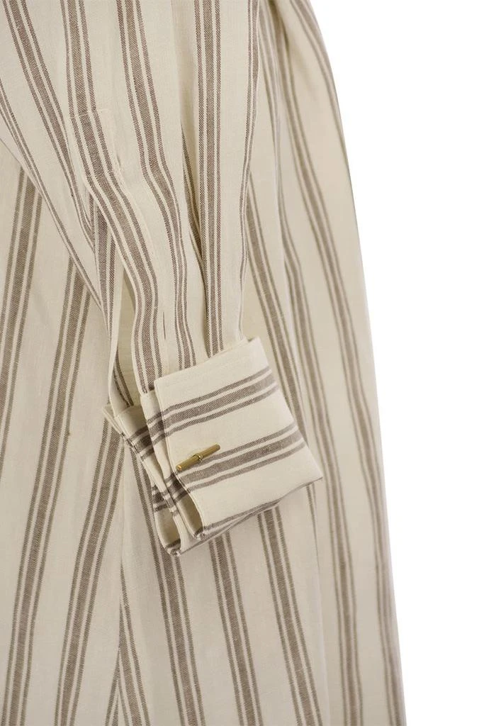 MAX MARA YOLE - STRIPED LINEN LONG DRESS 4