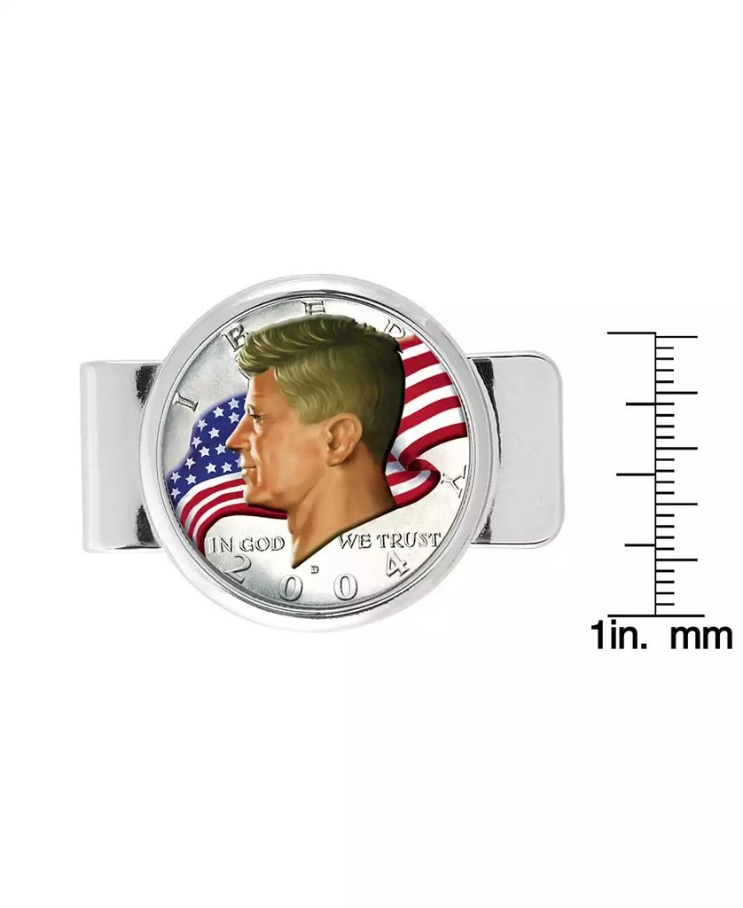 American Coin Treasures Men
s JFK Half Dollar Colorized American Flag Coin Money Clip 2