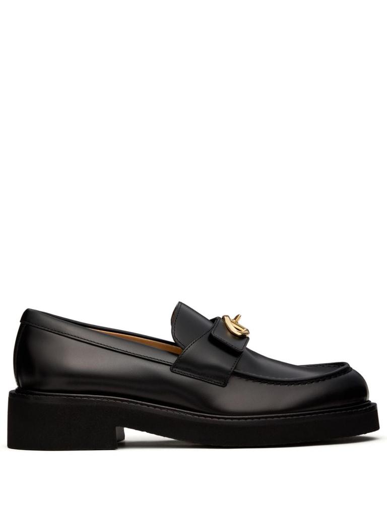 Valentino VALENTINO GARAVANI - Vlogo Locker Leather Loafers