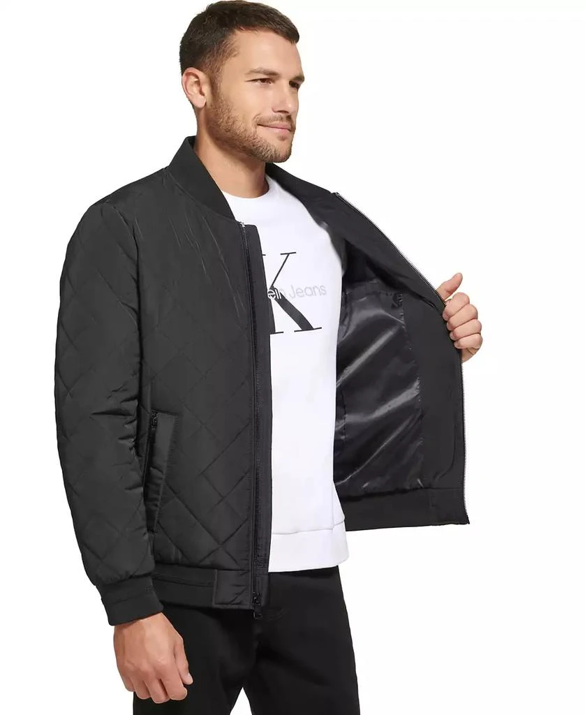 Calvin Klein Men's Quilted Baseball Jacket with Rib-Knit Trim 3