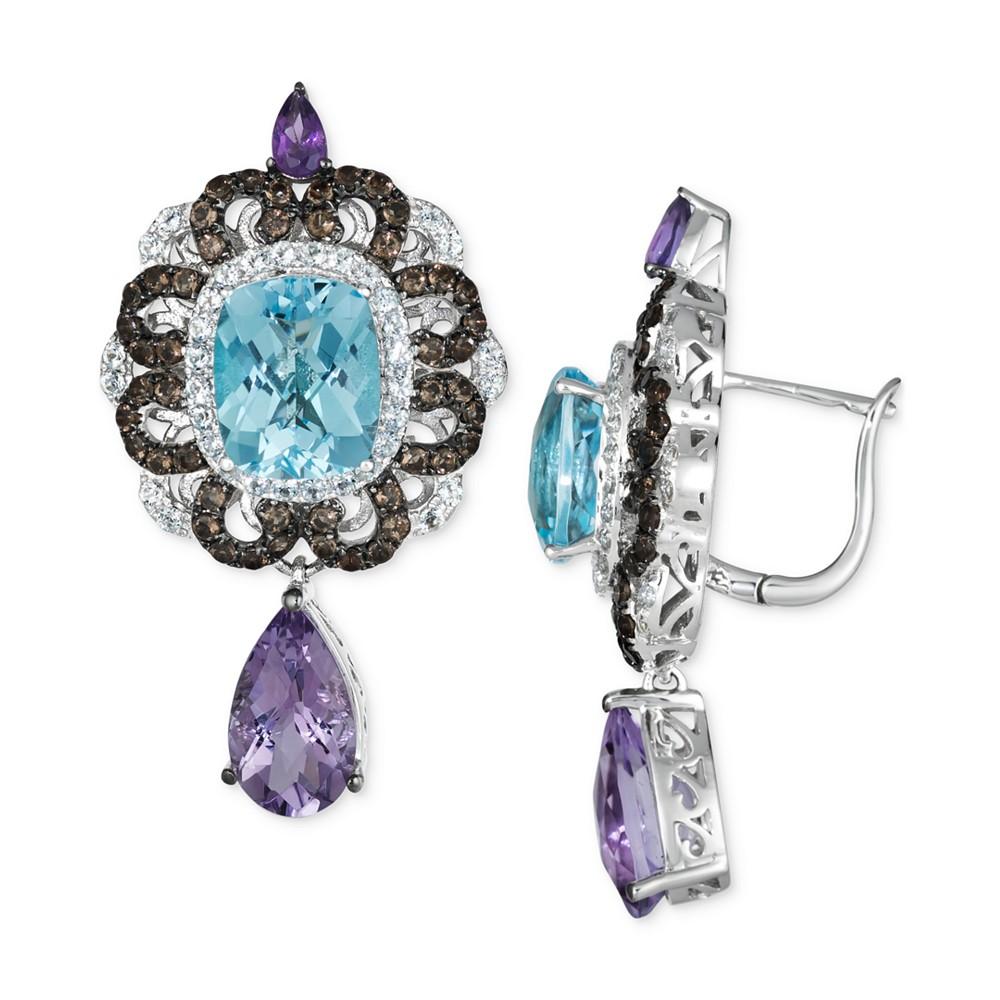 Le Vian Multi-Gemstone Halo Cluster Drop Earrings (16-3/4 ct. t.w.) in 14k White Gold