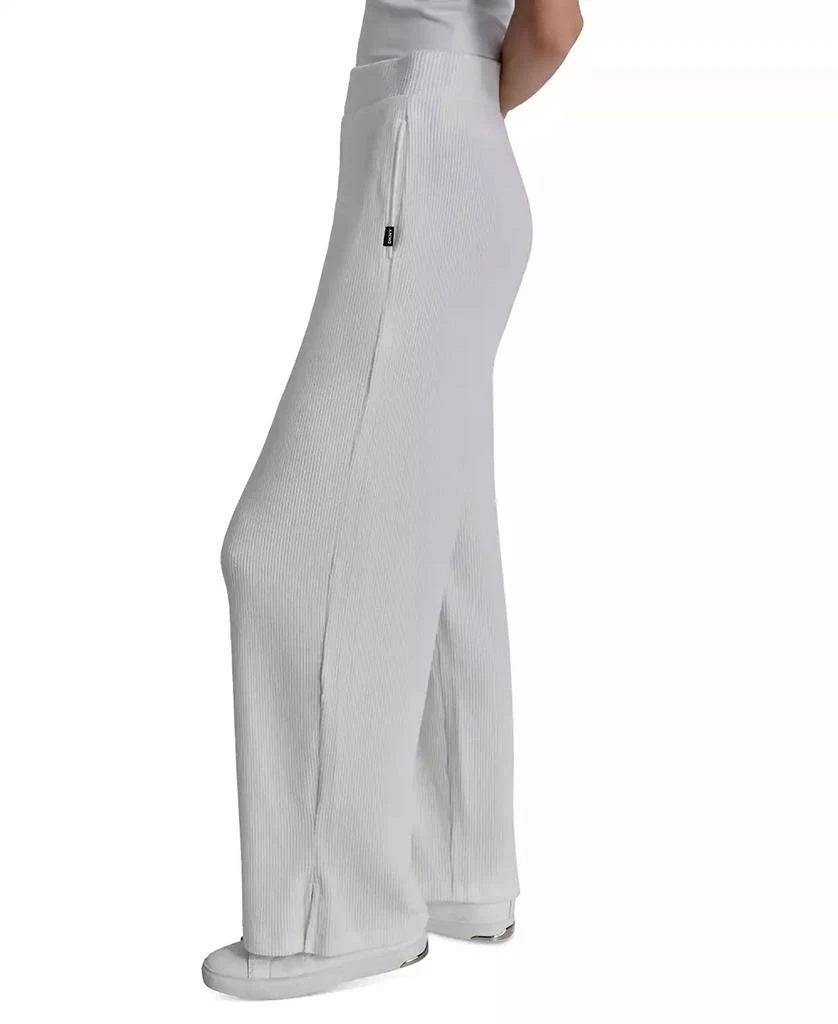 DKNY Women's Brushed Rib-Knit Straight-Leg Pants 3