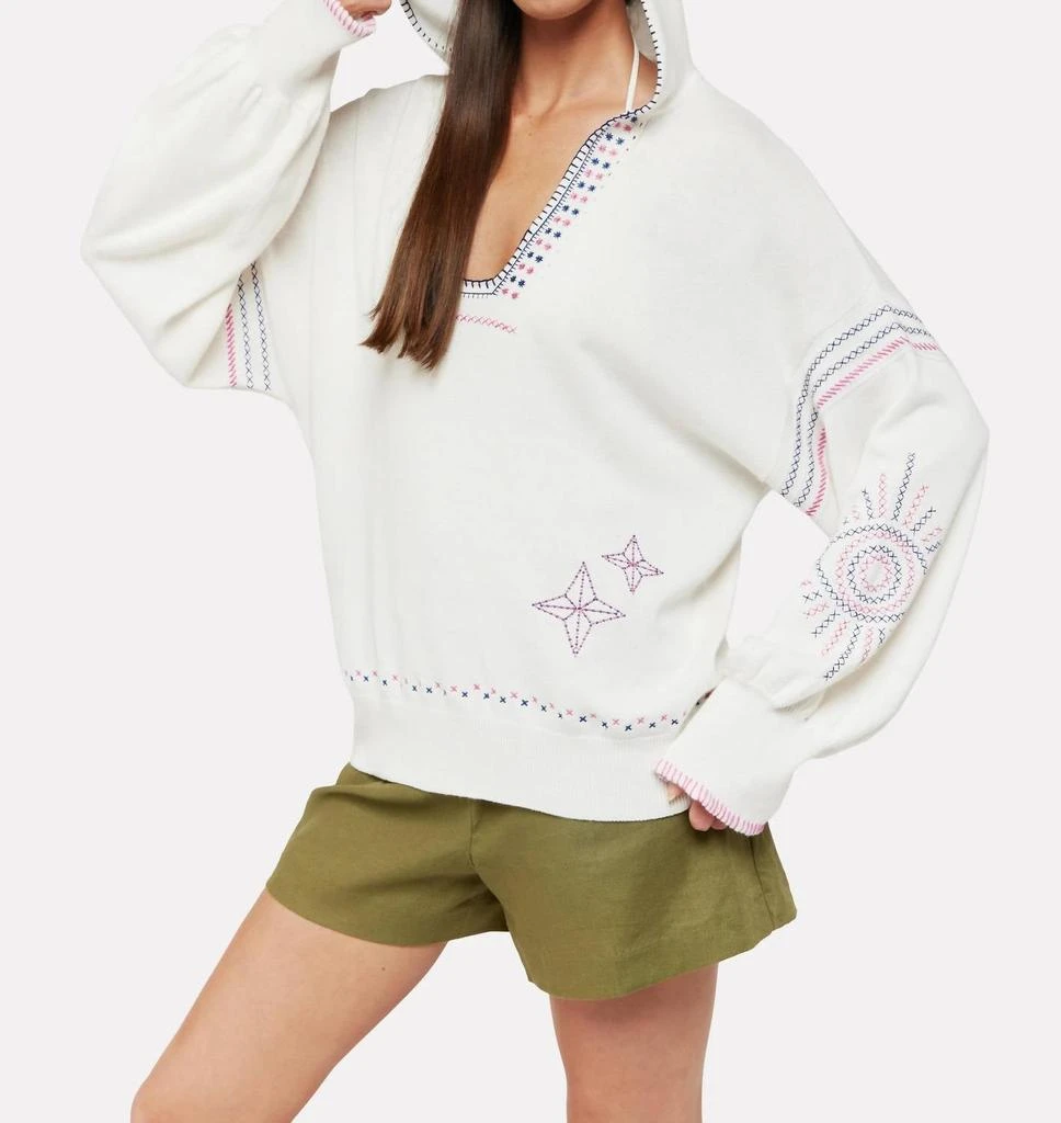Brodie Cashmere Brodie Cashmere - Harper Embroidered Long Sleeve Hoodie