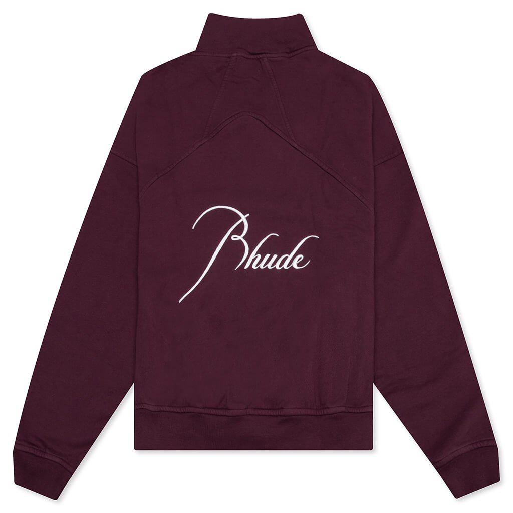 Shop Rhude Logo Embroidered Half-Zip Sweatshirt on Sale at