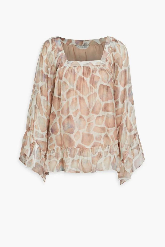 Rachel Zoe Ruffled printed chiffon blouse 1