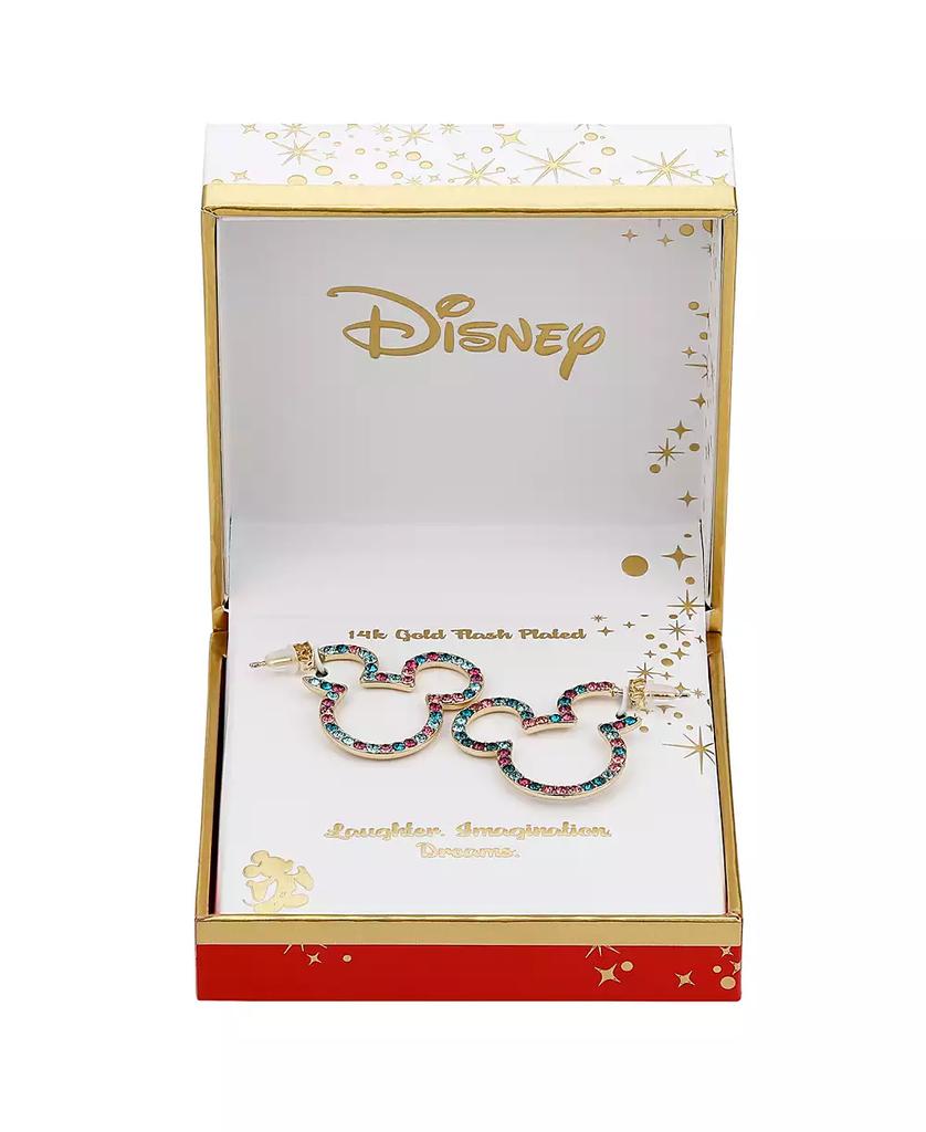 Disney Multi Color Crystal Mickey Mouse Hoop Earrings