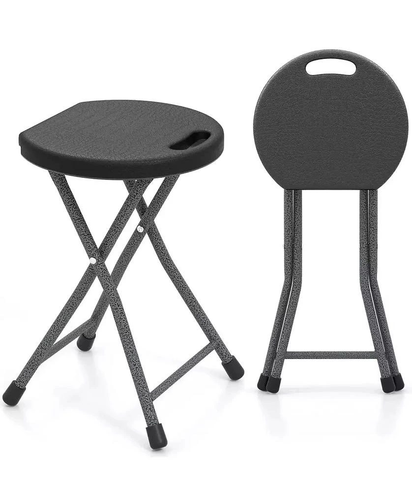Mecale Folding Stool with Built-In Handle for Adults, Portable Seat