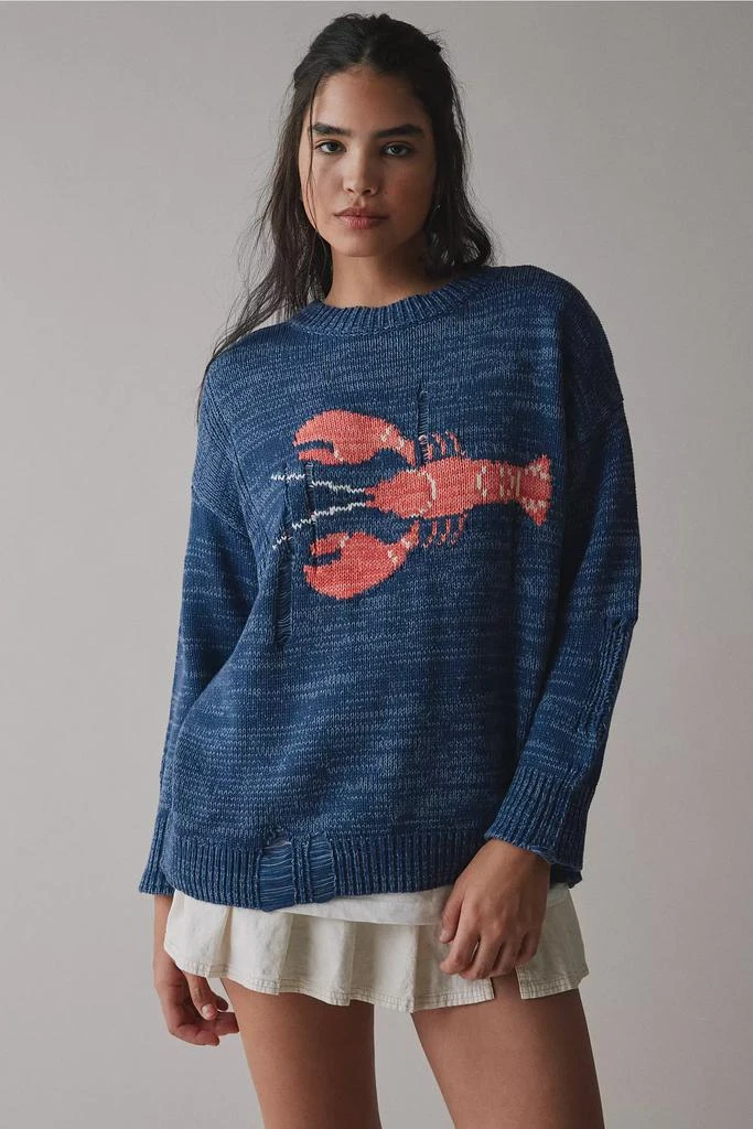 BDG Kurt Lobster Graphic Distressed Sweater – On Sale Now with Up