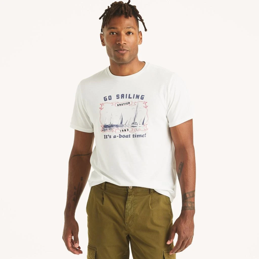 Nautica Mens A-Boat Time Graphic T-Shirt