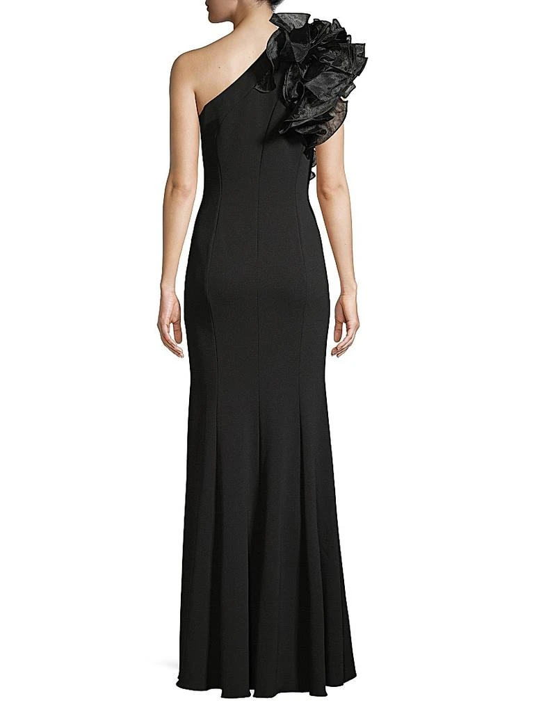 Aidan Mattox Organza Ruffle One-Shoulder Gown 5