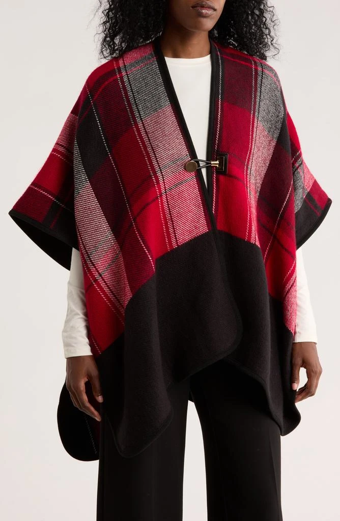 Vince Camuto Plaid Reversible Topper