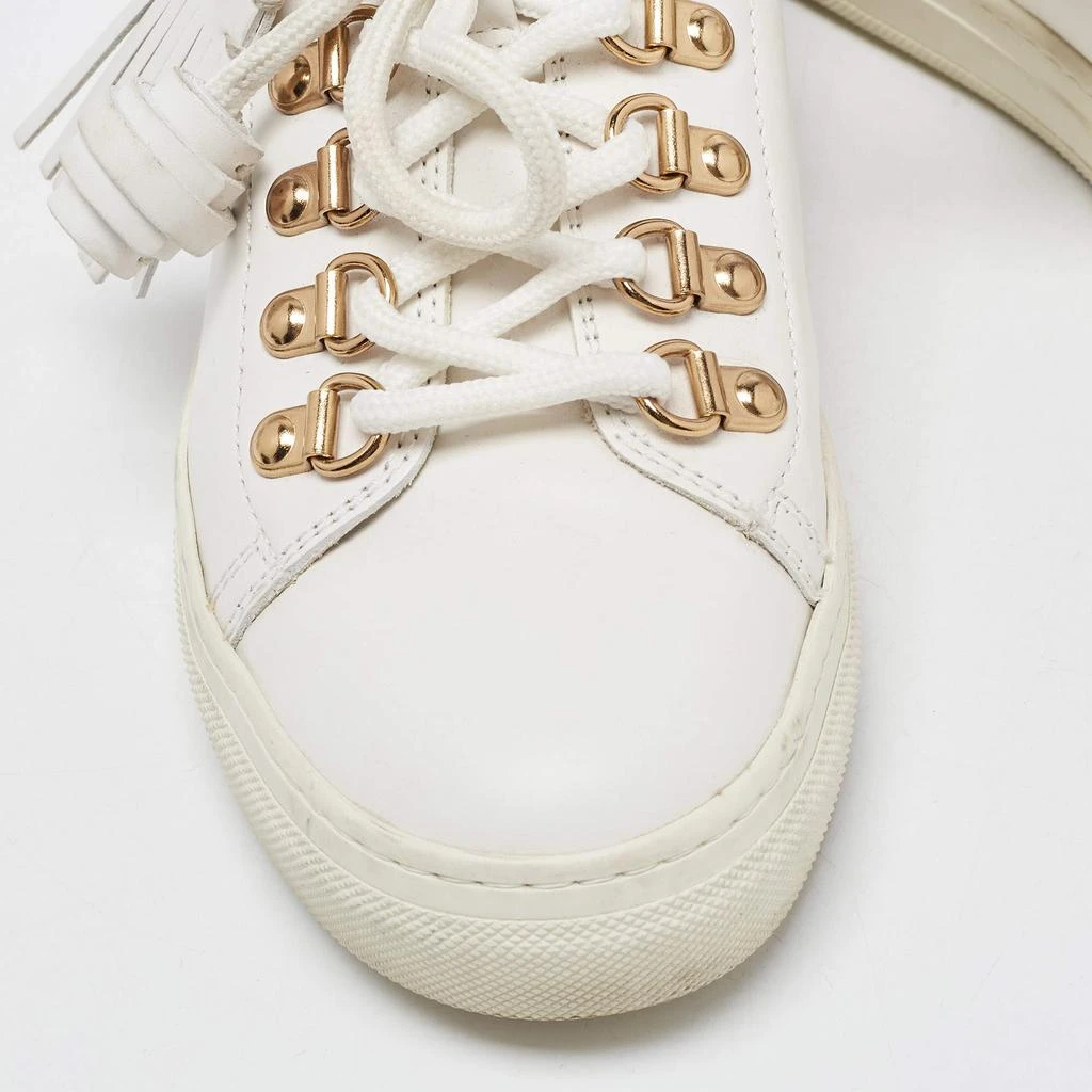 Tod's Tod's White Leather Tassel Lace Up Sneakers Size 34.5 7