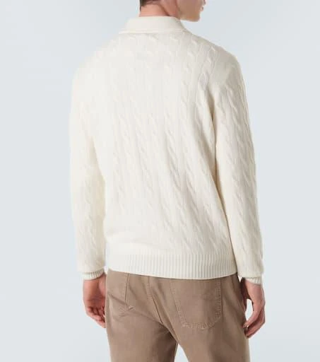 Brunello Cucinelli Cable-knit cashmere polo sweater 4