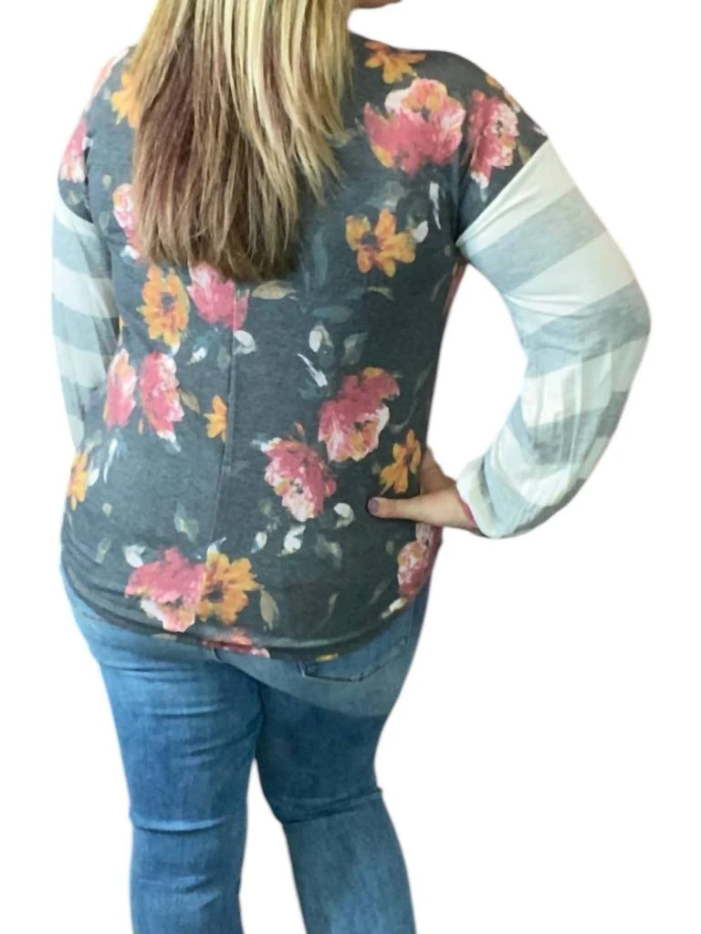 Honeyme Honeyme - Floral and Stripes Top 2