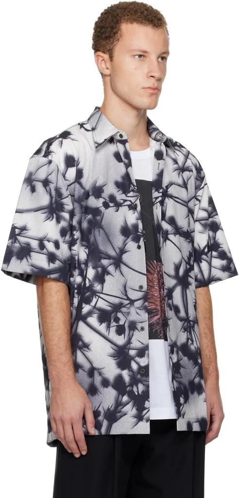 Dries Van Noten Black 
Gray Floral Shirt 2