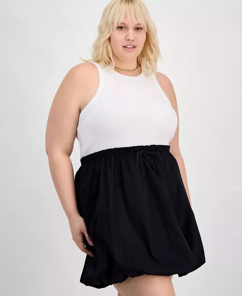 Derek Heart Trendy Plus Size Colorblocked Bubble-Hem Dress 4