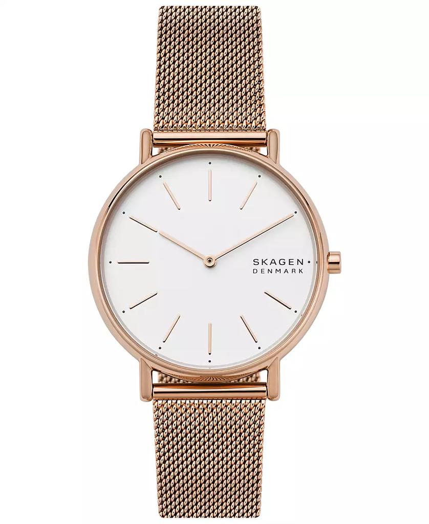 Skagen Women's Signatur Rose Gold-Tone Stainless Steel Mesh Bracelet Watch 38mm
