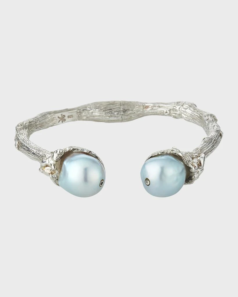 K Brunini Sterling Silver Twig
12mm Pearl Cuff