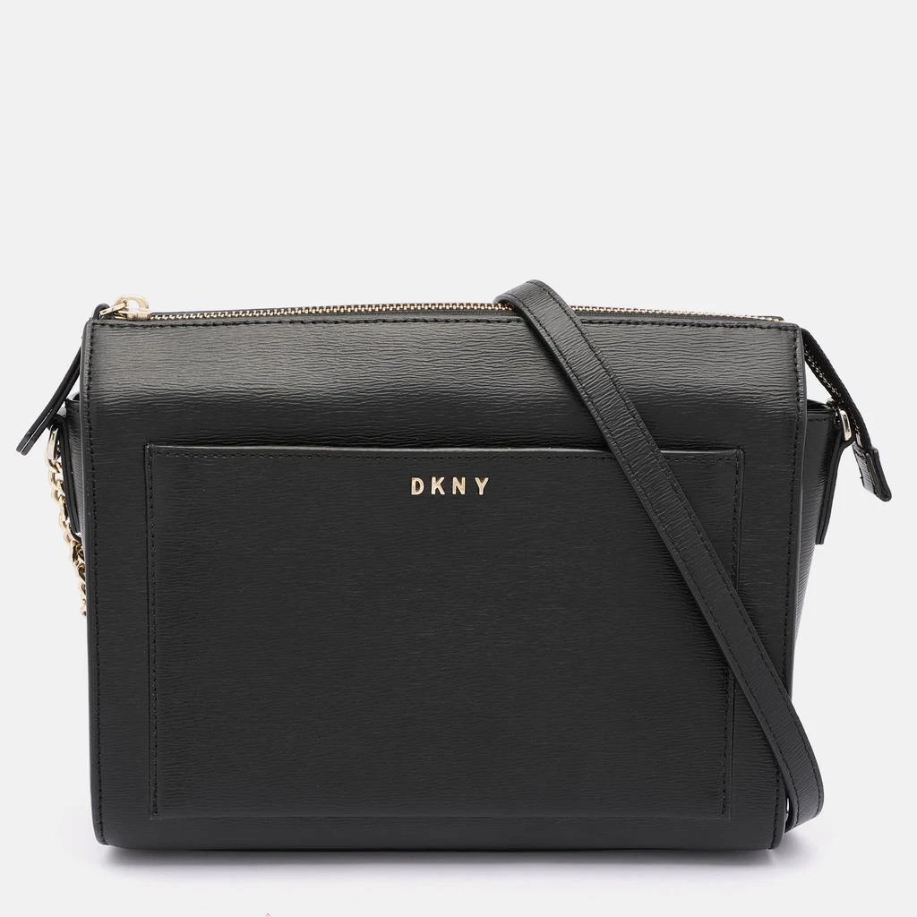DKNY DKNY Black Leather Top Zip Crossbody Bag 1