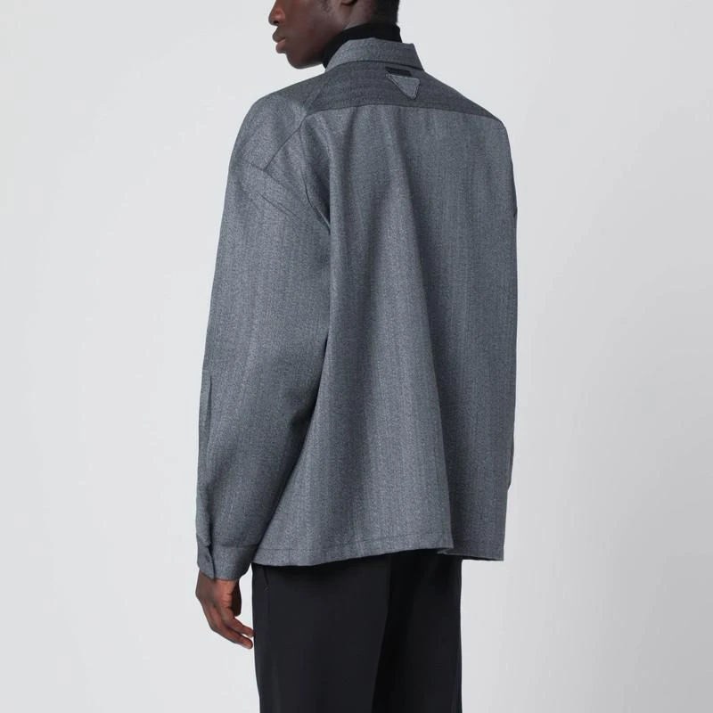 Prada Gray wool overshirt with zip 3