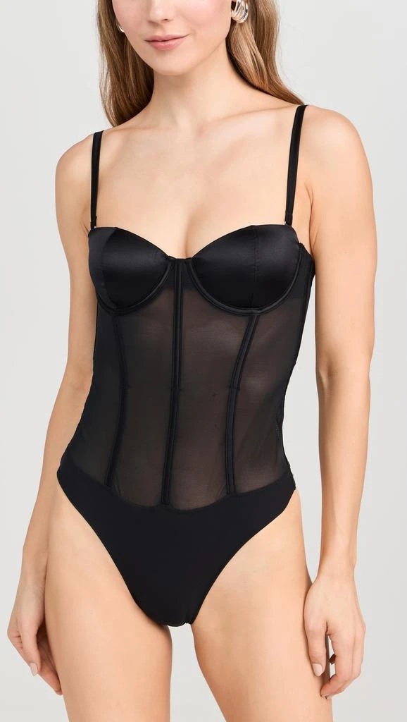 Fleur du Mal Silk and Mesh Bodysuit 7