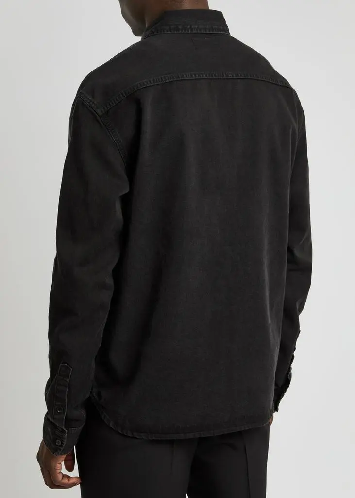 Yves Saint Laurent Logo-embroidered denim shirt 3