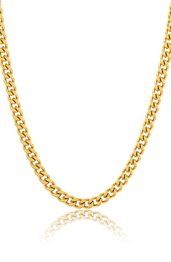 ADORNIA Men's Water Resistant Cuban Link Chain Necklace