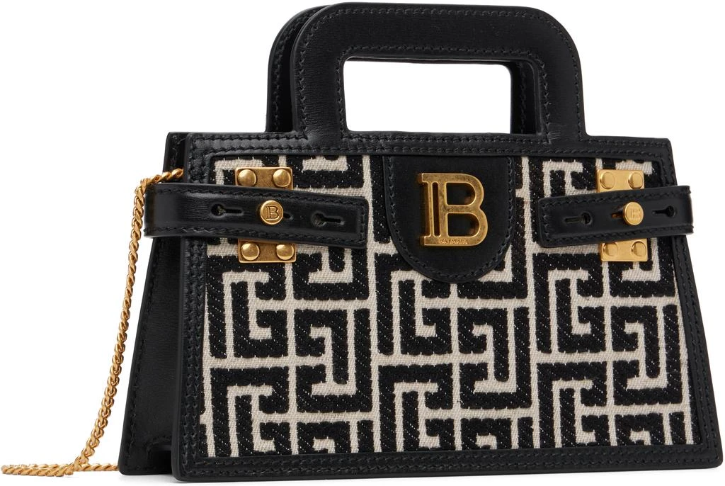 Balmain Black 
Off-White B-Buzz Small Monogrammed Bag 2